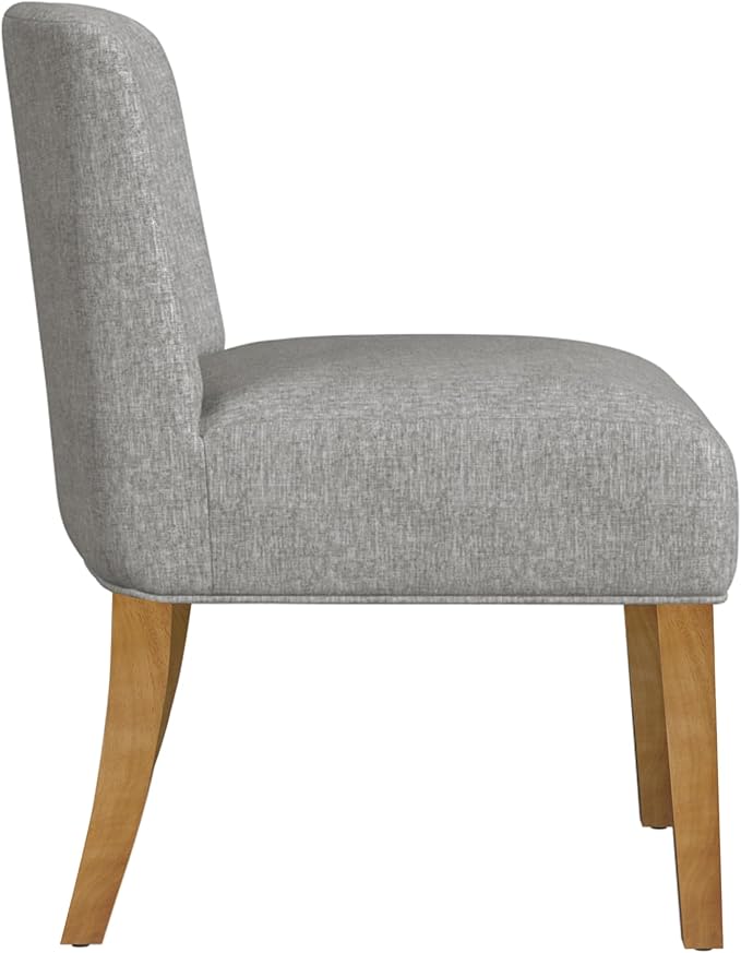 Homepop Home Decor | Upholstered Dining Chairs with Low Back |Decorative Home Furniture, Gray Woven (Single Pack)