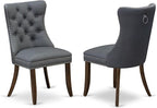 East West Furniture ANDA5-AWA-13 5 Piece Kitchen Table & Chairs Set Contains a Round Dining Table with Pedestal and 4 Polyester Fabric Parson Chairs, 36x36 Inch, Antique Walnut
