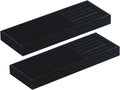 2Pcs Desk Drawer Storage Tray, Nightstand Organizer Tray, Necklace Bracelet Ring Earring Jewelry Display Tray, Grid Table Organizer Holder Tray for Sunglass, Phone, Watch, Perfume (2 grid)/Black