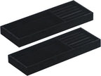 2Pcs Desk Drawer Storage Tray, Nightstand Organizer Tray, Necklace Bracelet Ring Earring Jewelry Display Tray, Grid Table Organizer Holder Tray for Sunglass, Phone, Watch, Perfume (2 grid)/Black