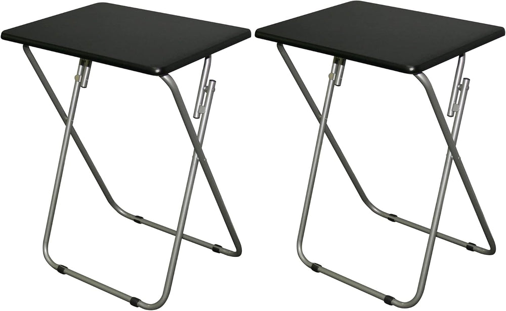 Folding TV Tray Tables, for Small Space, Black, Set of 2 | 19" X 15&quot...