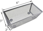HAHIYO Stackable Mesh Tray Cup 6 x 3 x 2 inches Sturdy Container for Desk Drawer Organizer Collection for Home Office School kitchen Soft Foam Feet No Sharp Edges 2 Pack Silver