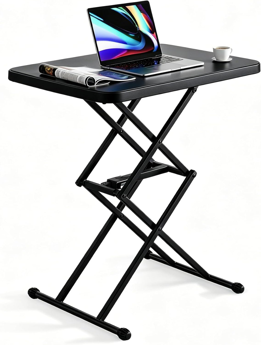 Small Folding Table, Height Adjustable in 2 Seconds with 4 Settings, Ultra-Th...