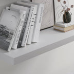 Floating Shelf, Set of 3 Wall Shelf, 24 in W x 12.75 in D x 2 in H Wooden Floating Wall Shelf with Invisible Brackets for Living Room/Bedroom/Bathroom/Kitchen Storage and Decor, White