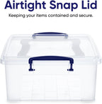Superio Storage Bins with Lids- Clear Boxes for Organizing, Stackable Plastic Containers- BPA Free, Non-Toxic, Odor Free, Organizer for Home, Office, Dorm (6 Pack, 22.7 Qt)