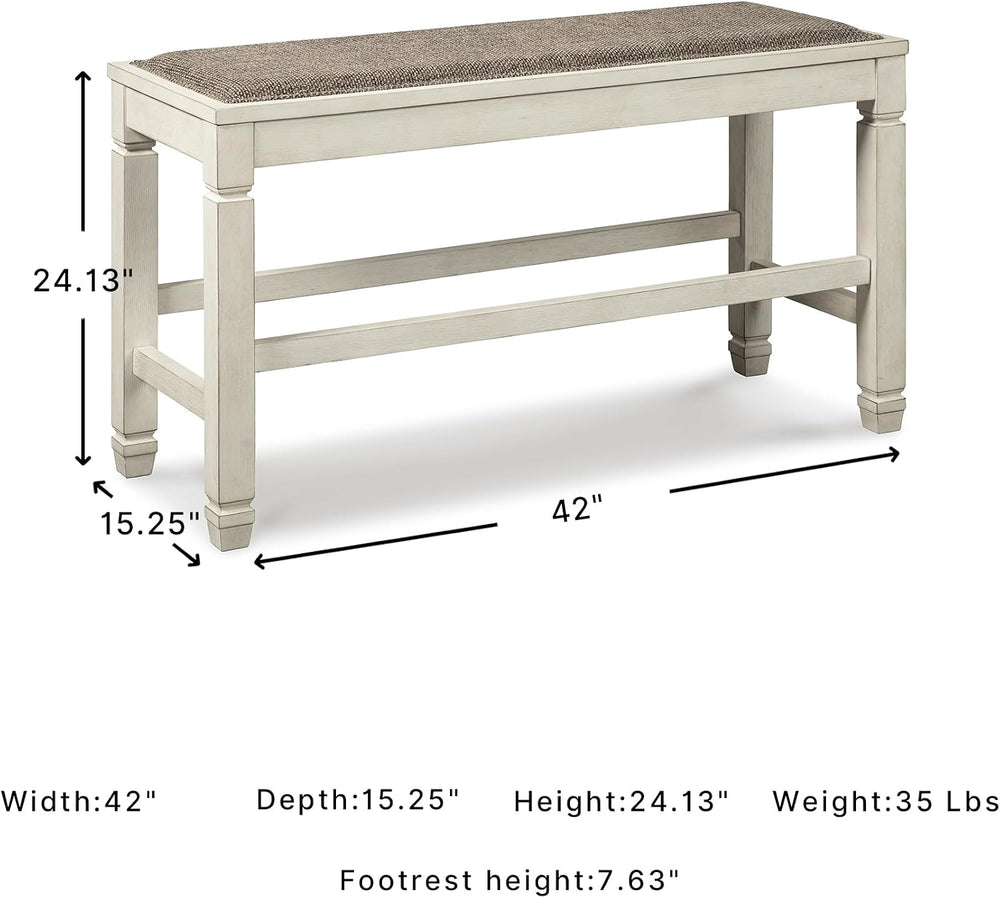 Signature Design by Ashley Bolanburg Double Upholstered Bench, Counter Height...