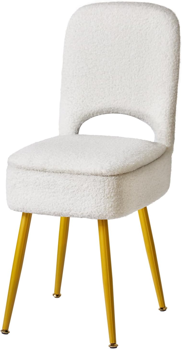 IBUYKE Small Storage Vanity Stool with Folding Backrest, 12.99" x 13.78&...