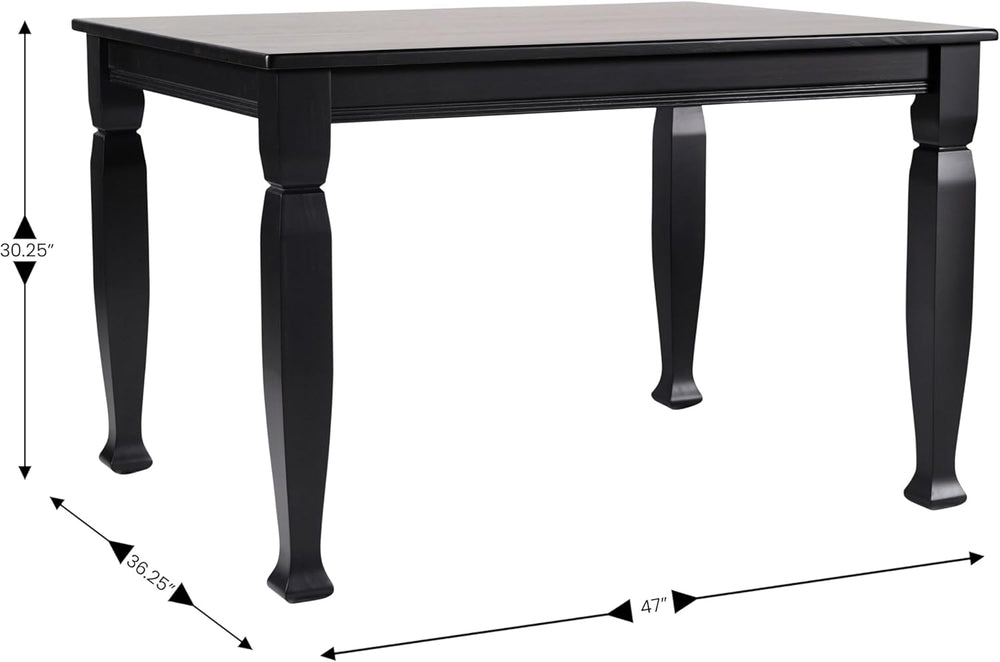 EMMA + OLIVER Milford 47" Solid Wood Dining Table, 3 Inch Offset Paneled...