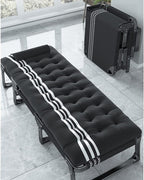 Sleeping Cots for Adults 5-Position Folding Chaise Lounge Chairs Outdoor Portable Indoor Bed Cot Lounge(A+Cushion B)