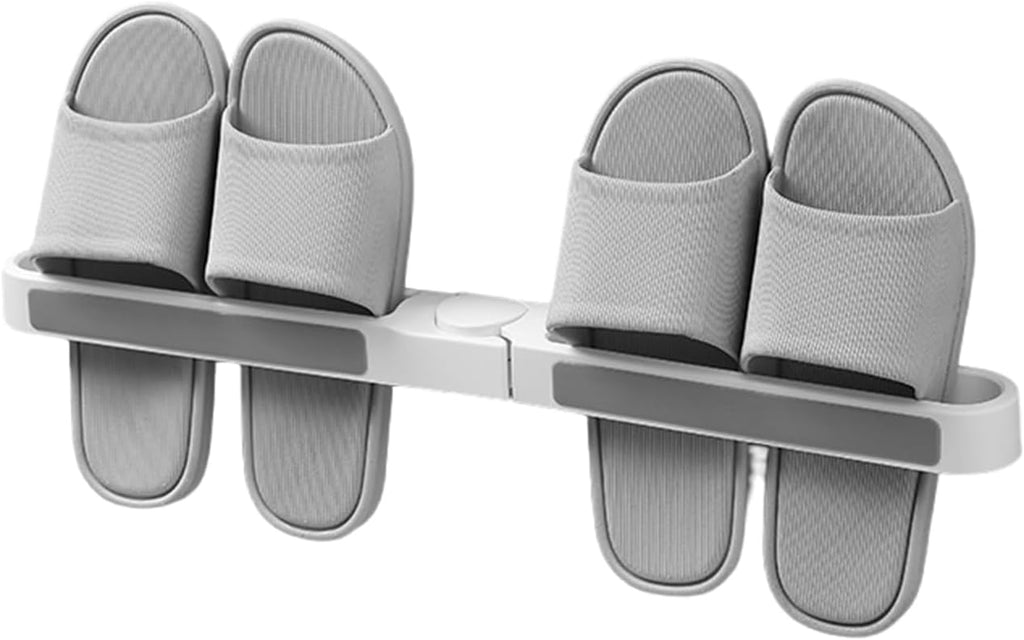 1PCS 53 * 5.5cm Foldable Wall Mounted Above The Door Shoe Organizer Rack Slipper Holder Storage Shelf For Entryway And Household Use(White)