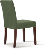 Upholstered Dining Chairs Set of 6 - Line Fabric Modern Farmhouse Kitchen Chairs,Mid-Back Dining Room Chairs with Wooden Legs