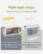 OlarHike 48QT Stackable Storage Bins with Lids - Folding Storage Box with Doors and Wheels, Collapsible Plastic Storage Bins for Closets, Home Organization, 3 Pack Cubes (Warm Gray)