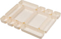 Set Of 12 Beige Color Plastic Desk Drawer Organizers For Makeup Bathroom Office Kitchen Vanity Drawer Storage Box Container