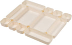Set Of 12 Beige Color Plastic Desk Drawer Organizers For Makeup Bathroom Office Kitchen Vanity Drawer Storage Box Container