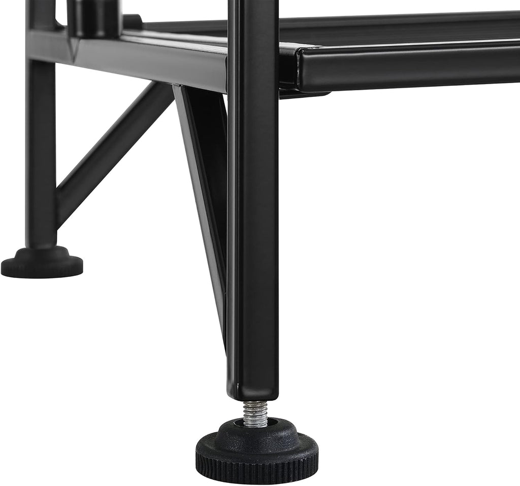 Convenience Concepts Xtra Storage 3 Tier Folding Metal Corner Shelf, Black