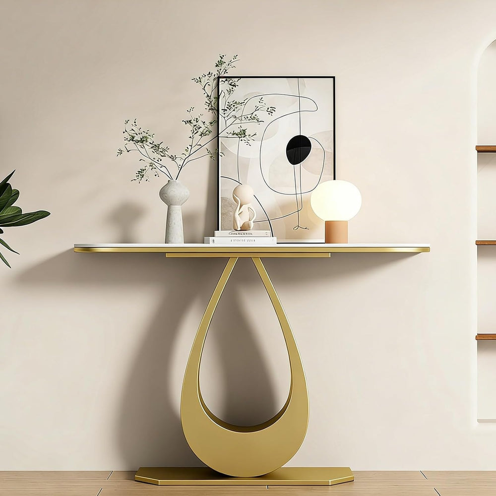 Modern Console Table Home Decor Entryway Table with Metal Frame Living Room D...