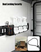 2 Pack E-Track Spray Bottle Holder, Heavy Duty Spray Can Rack for Enclosed Trailer, Wall Mount Bottle Organizer 7-Bottle Capacity with Tool Organizer, E Track Accessories