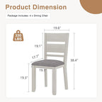 Dining Chairs Set of 4, Solid Wood Farmhouse Chairs with High Cross Back and Upholstered Seat, Easy Assembly for Indoor Home, Dinner, Kitchen, Grey