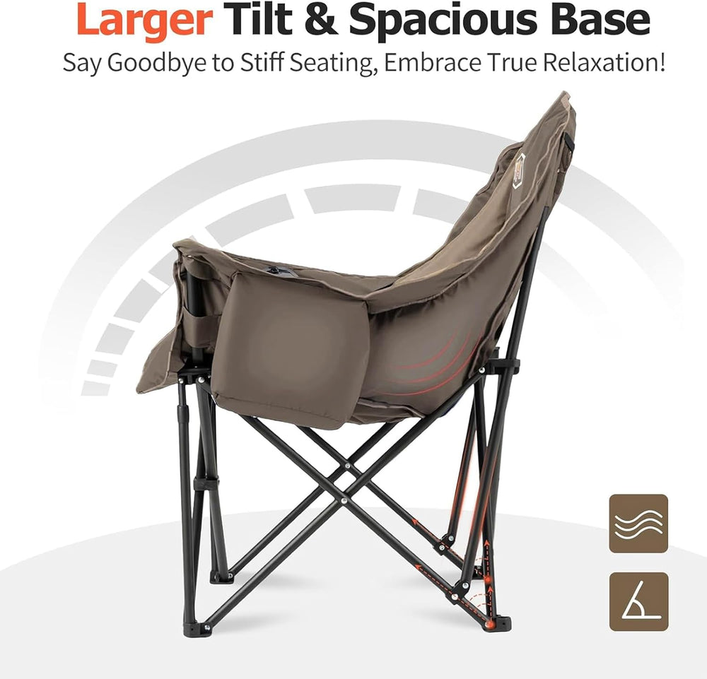 Overmont Oversized XL Camping Chair for Adults - 500lbs Support Heavy-Duty Pa...