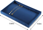 Necklace Storage Tray, Velvet Bracelet Display, Premium Jewelry Organizers,Luxury Jewelry Tray,Blue Necklace Display