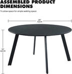 Grand Patio Round Steel Patio Coffee Table, Weather Resistant Outdoor Large Side Table, Black…