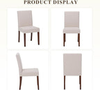 MALOL Upholstered Dining Chairs Set of 4, Fabric Dining Room Chairs, Modern Wooden Dining Chair, Kitchen Side Chairs, Farmhouse Dinner Chair with High Back for Kitchen, Beige