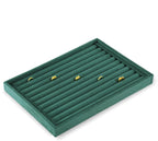 Ring Tray, Velvet Jewelry Trays,Premium Ring Display Case,Luxury Stud Earring Organizer,Green Jewelry Storage