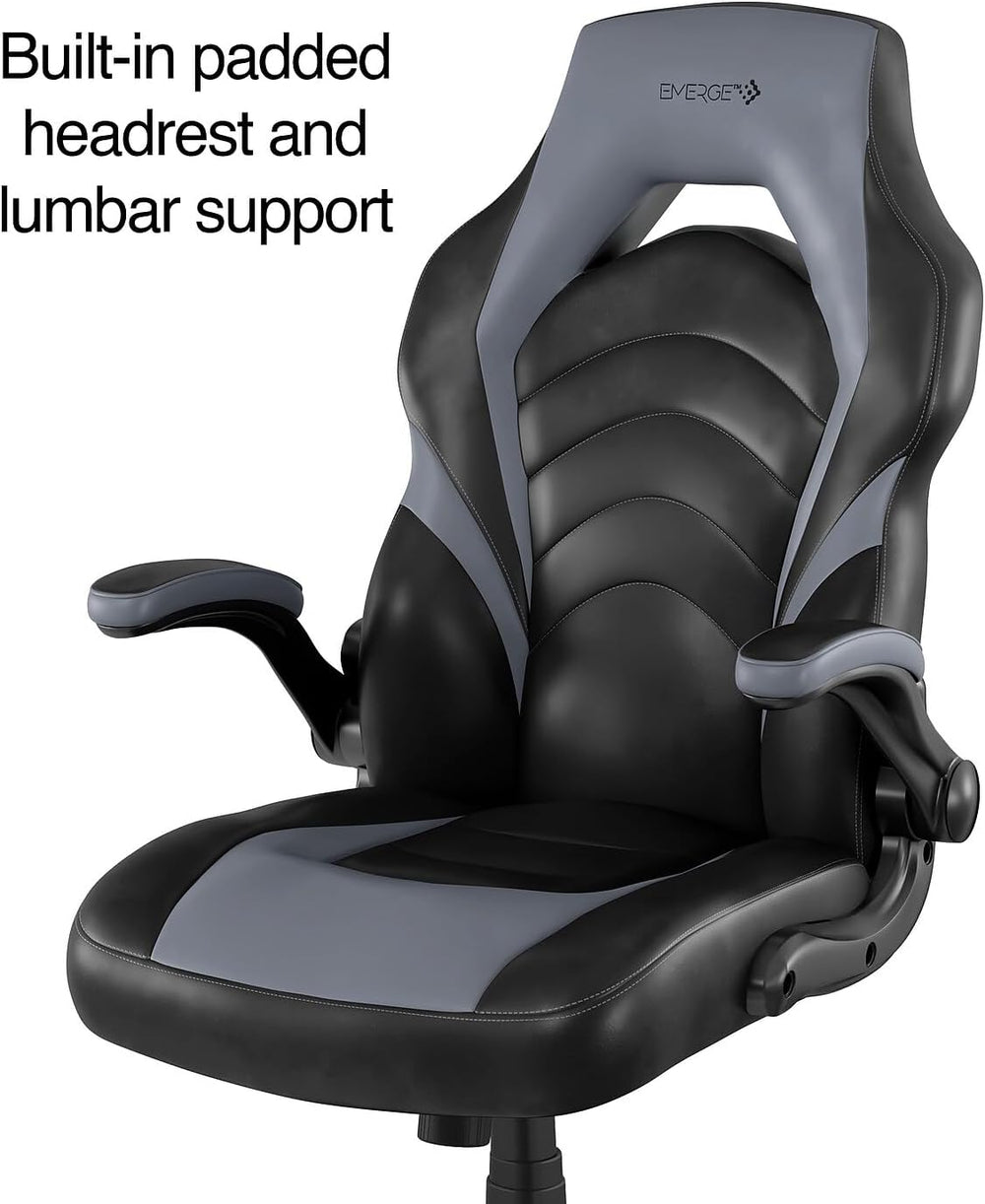 STAPLES Emerge Vortex Gaming Chair, Adjustable Height, Swivel Black | Racing-...
