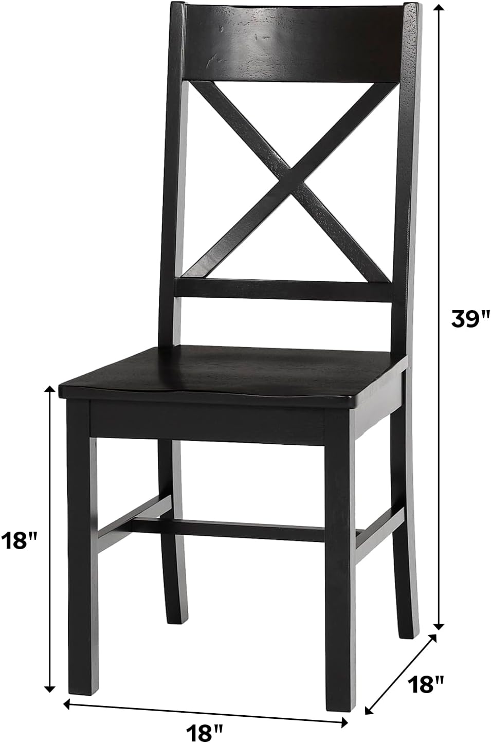 Walker Edison Modern Farmhouse Wood X-Back Armless Dining Chairs Kitchen, Set...