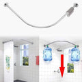 Corner Shower Curtain Rod Adjustable Stainless Steel L Shaped Rack Drill Free Install for Bathroom, Bathtub, Clothing Store (27"-39"x27"-39")