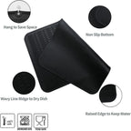Silicone Dish Drying Mat for Multiple Usage,Easy clean,Eco-friendly,Heat-resistant Silicone Mat for Kitchen Counter or Sink,Refrigerator or Drawer Liner Black 3XL 28 inches x 18 inches