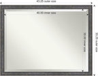 Amanti Art Grey Wall Mirror 33x43 Angled Metallic Rainbow Rectangle Bathroom Mirror for Wall Decor Living Room, X-Large Modern Contemporary Wood Frame, Hangs Horizonally and Vertically, Bathroom Decor