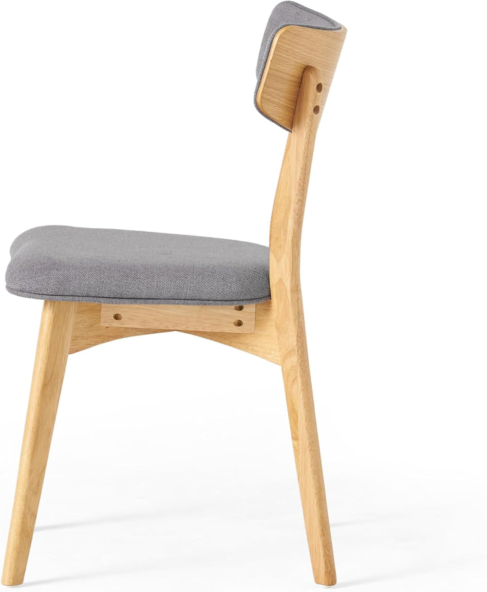 Dining Chairs Set of 2, Mid-Century Modern Upholstered Armless Chair w/Seat C...