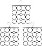 Tosnail 3 Pack Total 48 Rings Steel Non-Slip Tie Hanger Scarf Hangers Scarf Organizer Scarf Holder Legging Hanger Closet Space Saver