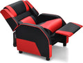 Kids Recliner, PU Leather Kid Lounge Chair w/Footrest, Armrest, Headrest & Lumbar Support, Adjustable Gaming Toddler Sofa Armchair for Boys Girls (Red)