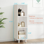 IOTXY Open Cube Low Bookcase - 3-Tier Freestanding Storage Display Cabinet Organizer with Legs for Home Office, 3-Cubes Open Shelf Short Bookshelf, White