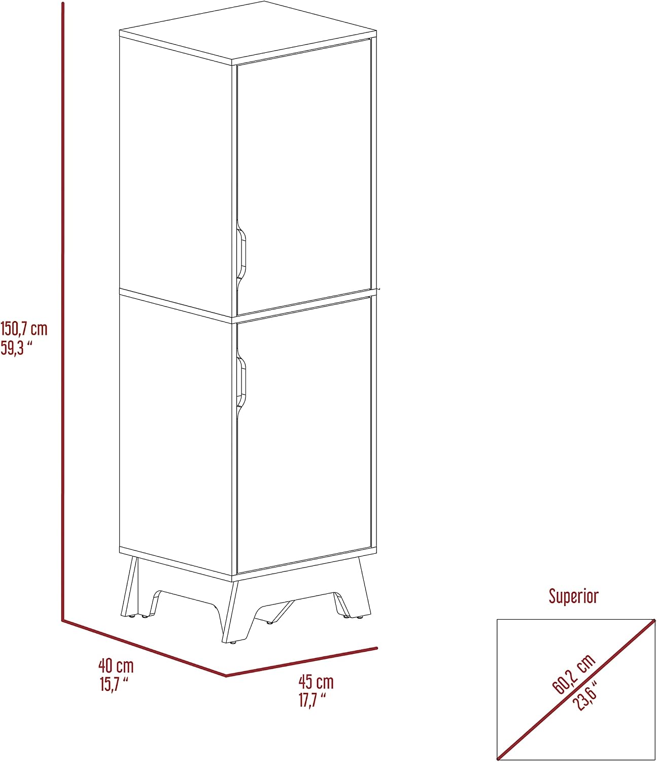 2-Door Pantry Cabinet,Buffet Kitchen Sideboard,Storage Cabinet,for Kitchen,Dining Room,Light Oak and White