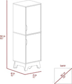 2-Door Pantry Cabinet Light Oak and White