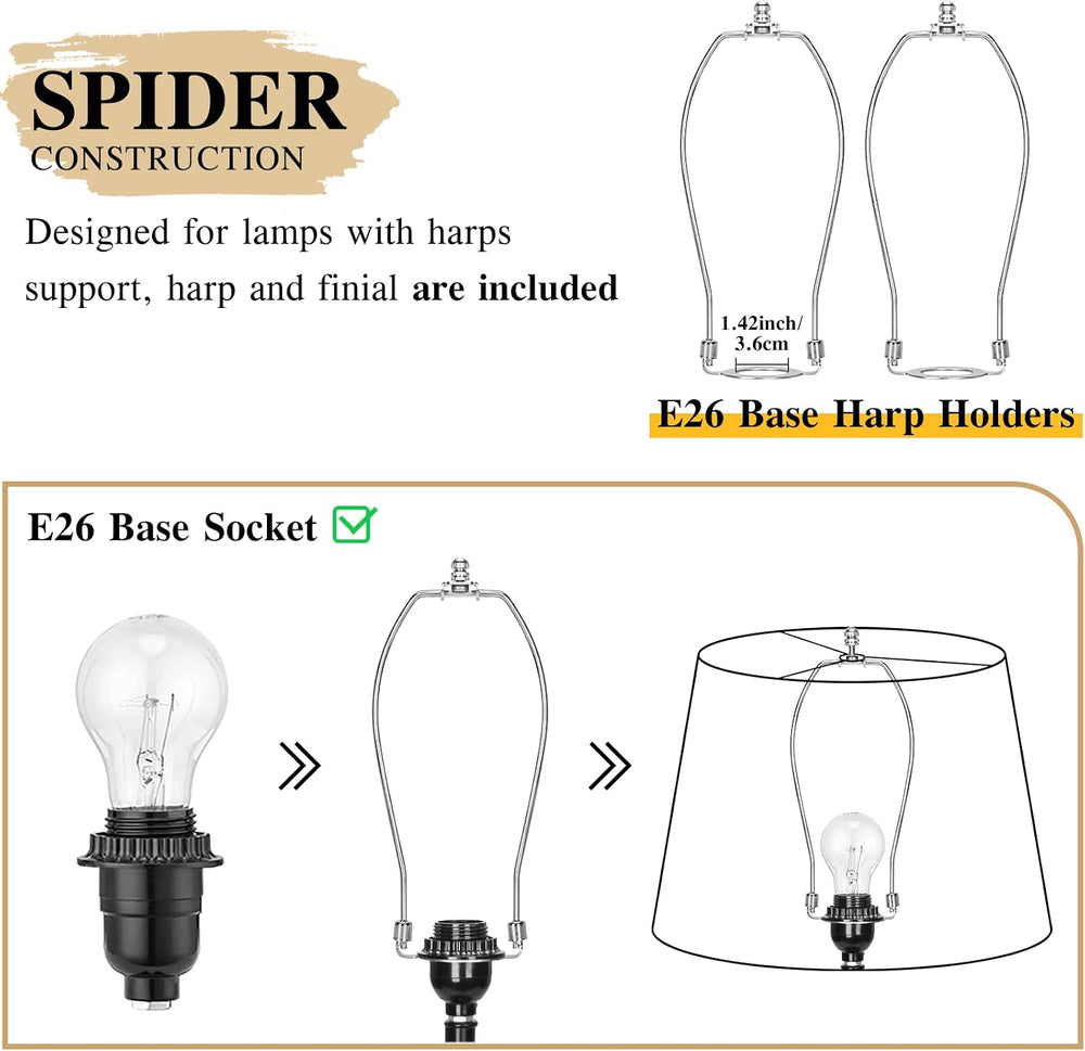 Large Drum Lamp Shades Set of 2, 12"Top x 16"Bottom x 11"High,...