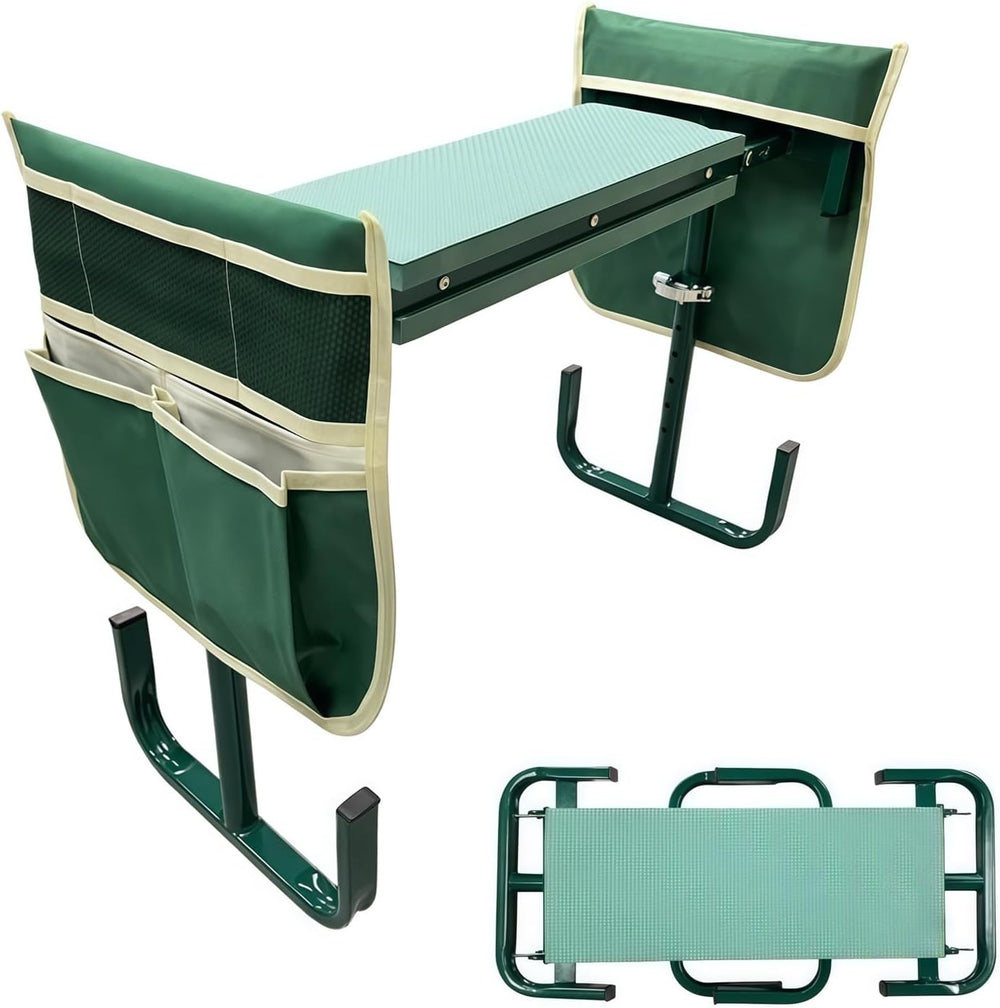 15-20 Inch Adjustable Garden Kneeler and Seat, Foldable Garden Kneeler
