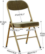 Metal Folding Chairs with Cushioned Seat, Fabric Upholstered Event Chairs with Weight Capacity, Set of 2(Pink)