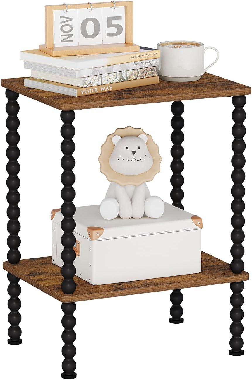 YINMIT End Table,2-Tier Small Side Table with Open Storage Shelf | Night Stan...