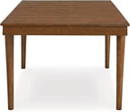 Signature Design by Ashley Lyncott Mid-Century Dining Extension Table with Removable Center Leaf, Dark Brown