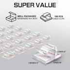 100PCS Cable Clips, Adhesive Wire Clips Strong Cord Clips Wire Holders, Cable Management Clips for Desk, Wall, Car, TV, Ethernet Cable (Clear, Medium)