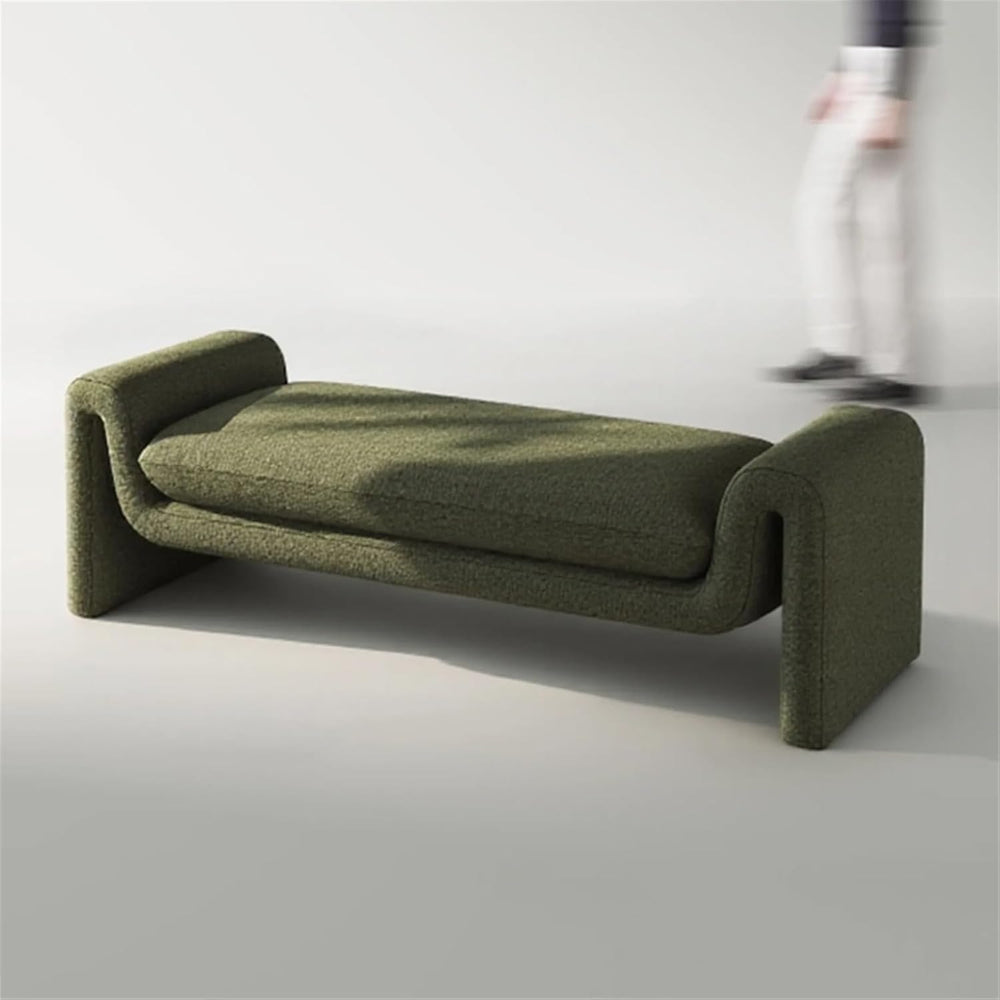 Modern Dark Green Bed End Stool Retro Style Walk-in Closet Clothes and Shoe C...