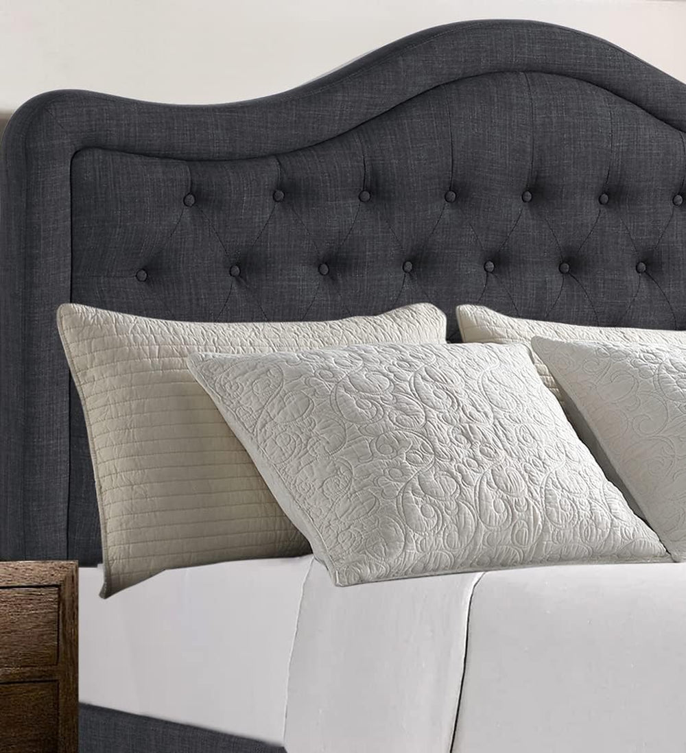 Rosevera Grayson Bed Polyester Adjustable Headboard with Fine Linen Upholster...