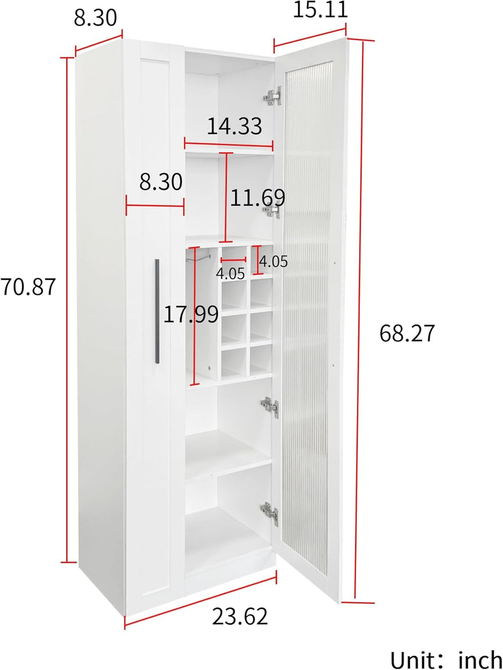 ZeHuoGe Kitchen Pantry Cabinet with Multi-Functional Pull-Out Multi-Tier Stor...