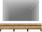 WAMPAT 3-in-1 Modern TV Stand for Up to 110 Inch TVs, Large Wood Entertainment Center Media Console with Storage Cabinets and Metal Base for Living Room, Oak