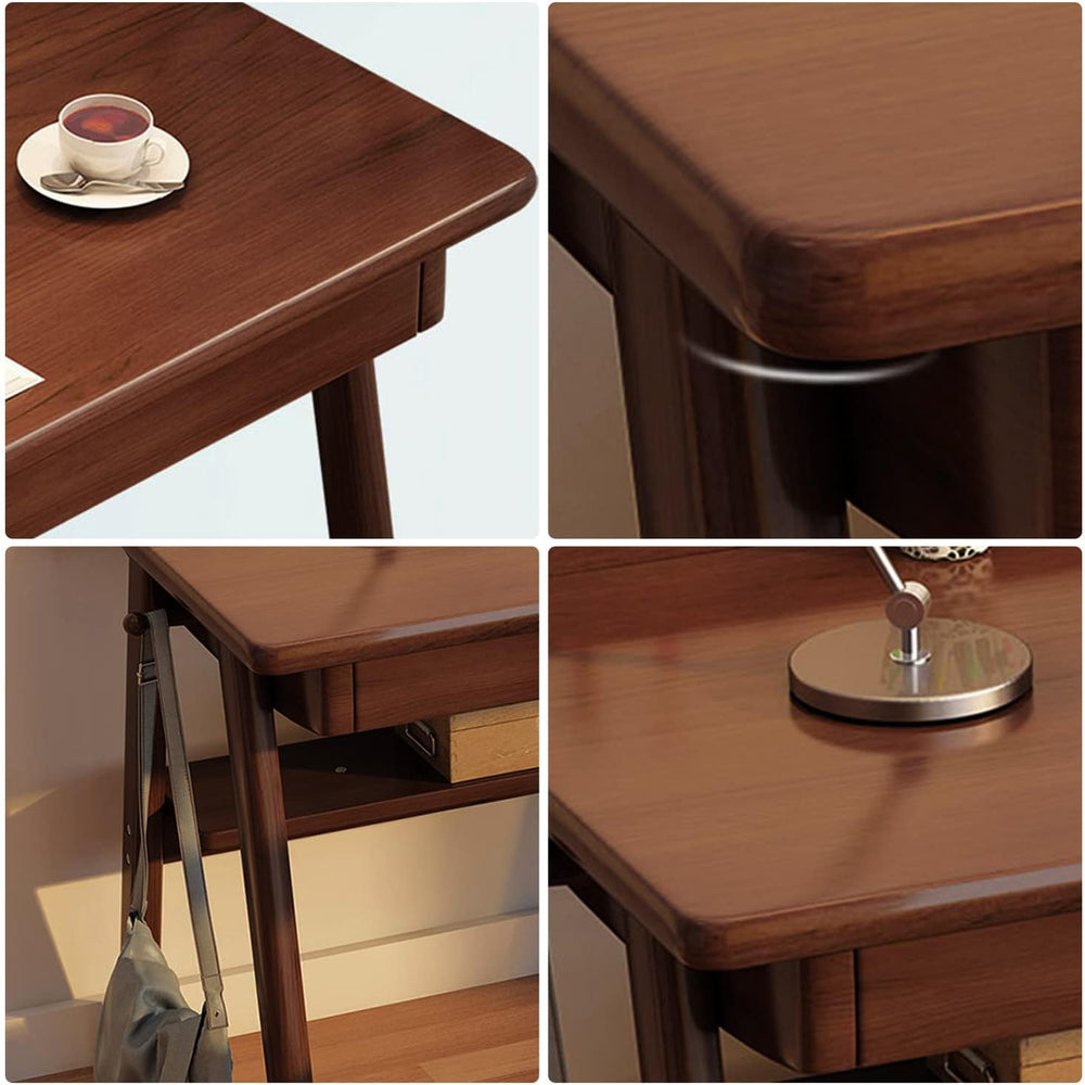 Ytaoka Solid Wood Writing Desk, 47" Mid-Century Modern Walnut Desk, Home...