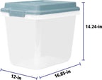 Hefty HI-RISE 32 Qt Stackable Storage Bins with Lids – 6 Pack Clear Plastic Under Bed Storage Containers, Shoe Organizer Boxes with XL Lid-Locking Latches, Comfort-Grip Handles, Durable Double Rim